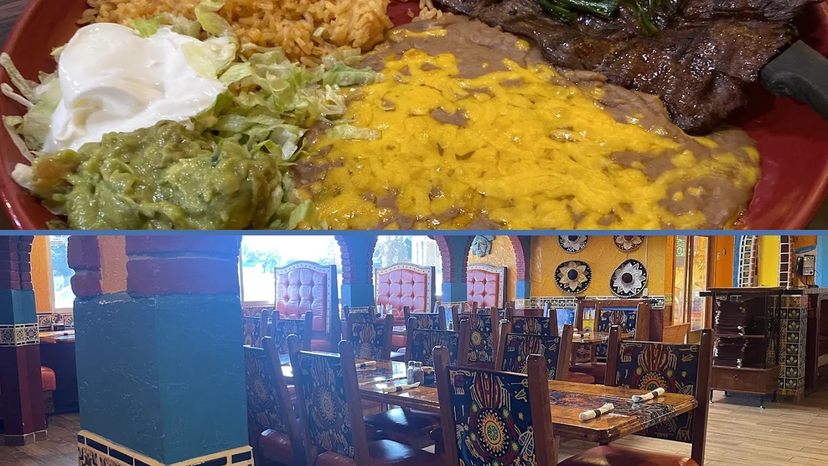 Colorful Mexican dishes on a restaurant table.